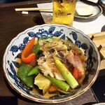 美神鶏 - 夏野菜のあげびたし