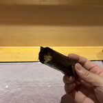 鮨 琥珀 - トロと奈良漬の巻物