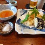 釜めし菜時記 さき亭 - 追加②淡路島活〆鱧と旬野菜天ぷら 980円