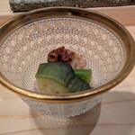 銀座 鮨 しょう介 - 冷製炊合せ⋯賀茂なす、煮タコ、万願寺とうがらし、トマト