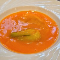 中国料理 桃李 - ⑩鱶鰭の姿煮&空芯菜&もやし、白木耳入り雲丹スープ
                    雲丹の臭みを感じずなかなか良かった