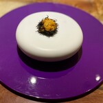 IL TEATRINO DA SALONE - 先付ひと口：雲丹 玉蜀黍 海苔