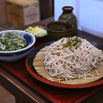船堀そば 文殊 - 料理写真:ざるそば＠税込480円＋春菊天＠税込140円