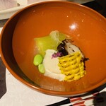 ホテル白菊 - 湯葉と出汁のしゅんだ茄子とタコの柔らか煮