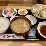 しんのすけ - 天ぷら定食・刺身(三種)付