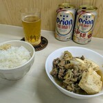 tell me キッチン - すき焼き風肉豆腐　白米と玄米ごはん