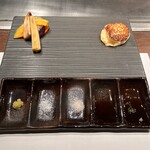 いぶき野 びーふ亭 - 旬の焼き野菜と焼きマッシュポテト、調味料も様々