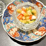 蓬左茶寮 - 枝豆と天然車海老のサラダ