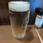 炭火焼肉ホルモンしま田 - ハッピーアワー生ビール（290円）