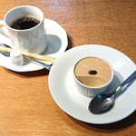 柚子の香 - デザート(ほうじ茶プリン)にはコーヒーも付いてきます❗