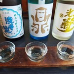 蕎麦 美酒 健肴 佳蕎庵 - 店主おすすめ日本酒飲み比べ・夏バージョン