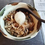 蕎麦 美酒 健肴 佳蕎庵 - きのこおろし。長野県産きのこたっぷり