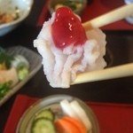 うさを - 湯引きハモの梅肉ソース和え、最高の味です