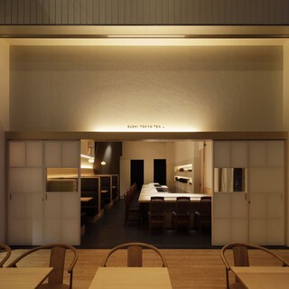 六本木駅「東京ミッドタウン」1F、和モダンで開放感ある空間