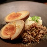 わらやき屋 - 半熟卵とかつを生姜のポテトサラダ