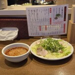 広島風冷しつけ麺・楽 - 広島風冷しつけ麺(並盛・4辛)￥1,200