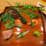 日本料理 太月 - 八寸です。ちまきのなかはキスのおすし。手間もかかってます。