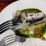 馳走西健一 - ジャガイモのピュレとパセリのソース