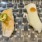 たつみ寿司 - カンパチとイカ