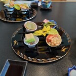 和の食彩 吉楽庵 - 先付、朝顔をイメージした器