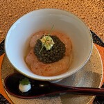 ナベノ-イズム - ③そばがき〜甘海老マリネ〜　⭐️⭐️⭐️⭐️4点