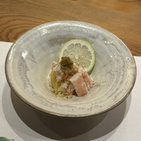 隠れ家鉄板おぶ - 先付:ズワイガニと素麺南京