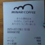 ミナリコーヒースタンド - レシート