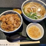 うどん家 こむぎ - ランチ：かしわ天丼＆かけうどんセット