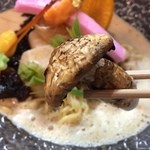 烈志笑魚油 麺香房 三く - 焼き松茸