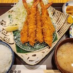富金豚 - 料理写真:神の海老フライ定食