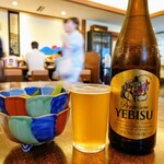 松葉 - エビス瓶ビールと突き出し(有料)