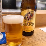 穴子料理と地酒 浅草 川井 - エビス中瓶