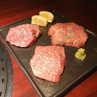 銀座焼肉 seigou - 特選タン塩、特選ハラミ塩、本日の和牛塩 (ヒレ)