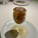 フランス料理 ル・クール - 桃のコンポートバニラアイス