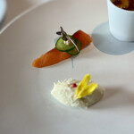 フランス料理 ル・クール - サーモンの燻製、何かの魚のブランダート