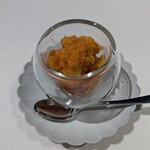 Restaurant KAITO - ガスパチョ：トマトベースのスープにスイカとパプリカでスペインのガスパチョにして かき氷に仕上げてあります。