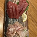 あした家 - 赤身刺と桜鯛昆布締め