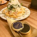 創作料理Ryota  - ●山梨県産桃と太陽のたまごマンゴー冷たいキャビアのカッペリーニパッションのソース