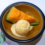 うを徳 - 2025.7 北海道産らいでんメロンと卵黄アイスクリーム