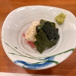 和処 大うち - 付き出し（鮪、山芋、焼き海苔）