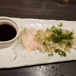 Jidori Washoku Private rooms Izakaya Torisai Hon Atsugi Ten - 鶏のたたき　柚子胡椒ポン酢かけ