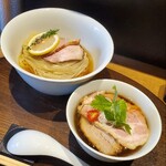 らぁ麺や 嶋 - 特上鰹昆布水つけ麺(醤油)