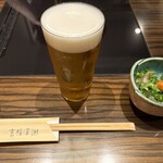 玄品 法善寺 総本店 ふぐ・うなぎ・かに料理 - 先ずは〝ゆびき”でビール