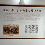 喜一 - 店名の由来