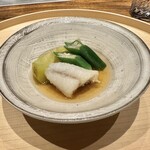 温石 - えぼ鯛と夏野菜お浸し　炭火焼きの茄子はとろとろ