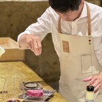 entre nous - 目の前での塩振りから焼きまで、余すことなく教えてくれましたよ(^^)