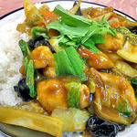 老広東 - 加里鶏片飯（鶏肉のうま煮カレー味かけご飯）（２０１４年９月）