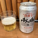 かのや 新宿東南口店 - 缶ビールアサヒスーパードライ