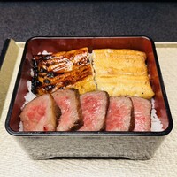 うなぎ 海雲 - 宮崎牛ステーキと国産うなぎ相盛り重