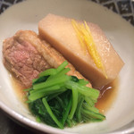 日本料理 太月 - 合鴨と海老芋の炊き合わせ